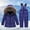 Purple, variant on Lilgiuy Kids 2-Piece Snowsuit 2023 New Casual Solid Color Windproof Winter Warm Ski Jacket & Snow Bib Pants Ski Suit for Snowballing Snowboarding Black (1-6Years)