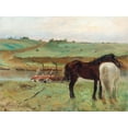 thumbnail image 2 of Degas, Edgar 32x25 Gold Ornate Wood Framed with Double Matting Museum Art Print Titled - Horse in a Meadow, 2 of 4
