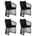 thumbnail image 3 of 5 Piece Patio Dining Set with Cushions Black, 3 of 8