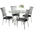 thumbnail image 2 of Milan Astrid 48" Contemporary Steel and Glass Sloping Dining Table in Clear, 2 of 2
