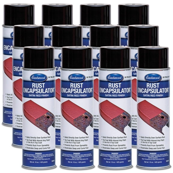 Eastwood Satin Red Rust Encapsulator 15 oz Aerosol Prevents Rust Corrosion 12 Pack