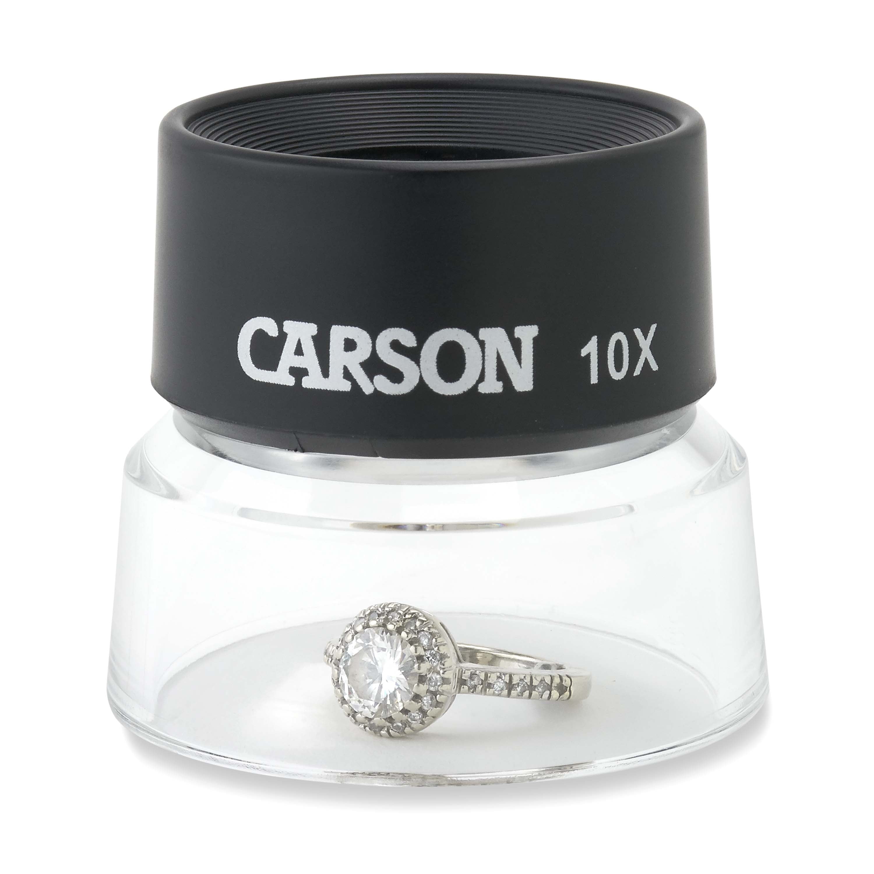 Carson LumiLoupe™ 10x Power Magnifying Glass, 1″ Stand Magnifier - 10 Pack (LL-10MU)