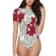 thumbnail image 1 of Balery Leaves And Anemone Flowers In Red Grey Body de cuello redondo de manga corta para mujer Tops de manga corta Tops básicos-XX-Large, 1 of 7