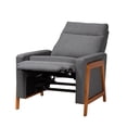 thumbnail image 3 of Baxton Studio Halstein Mid-century Modern Grey Fabric Upholstered Lounge Chair, 3 of 13