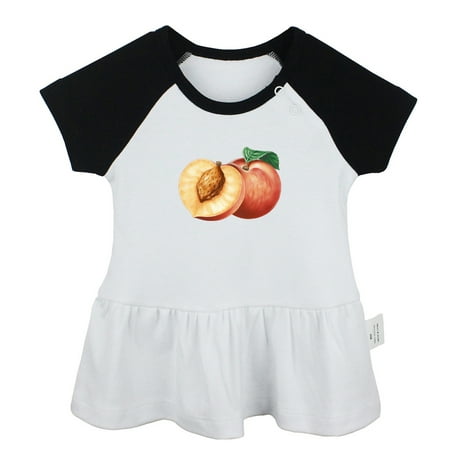 

Fruit Peach Pattern Dresses For Baby Newborn Babies Skirts Infant Princess Dress 0-24M Kids Graphic Clothes (Black Raglan Dresses 18-24 Months)