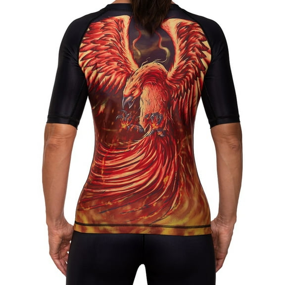 Raven Fightwear Women's The Phoenix BJJ Rash Guard MMA Short Sleeve Black