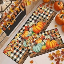 GFHFHITJ Fall Kitchen Rug and Mat Set 2pcs Thanksgiving Autumn Pumpkin Kitchen Mats for Floor Non-Slip Washable Sink Mats for Home Holiday Decorations Get 50% off
