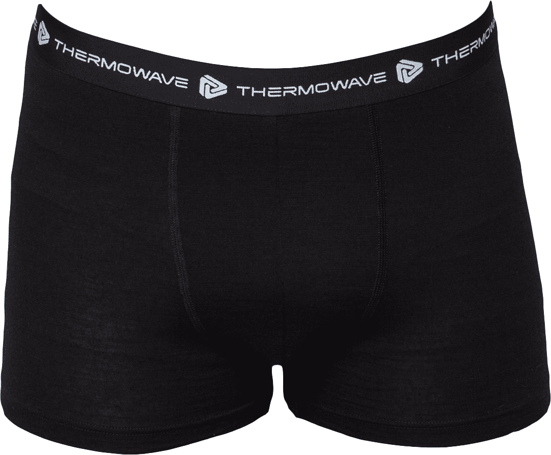 THERMOWAVE MERINO LIFE / Mens Merino Wool Boxer Briefs / BLACK X