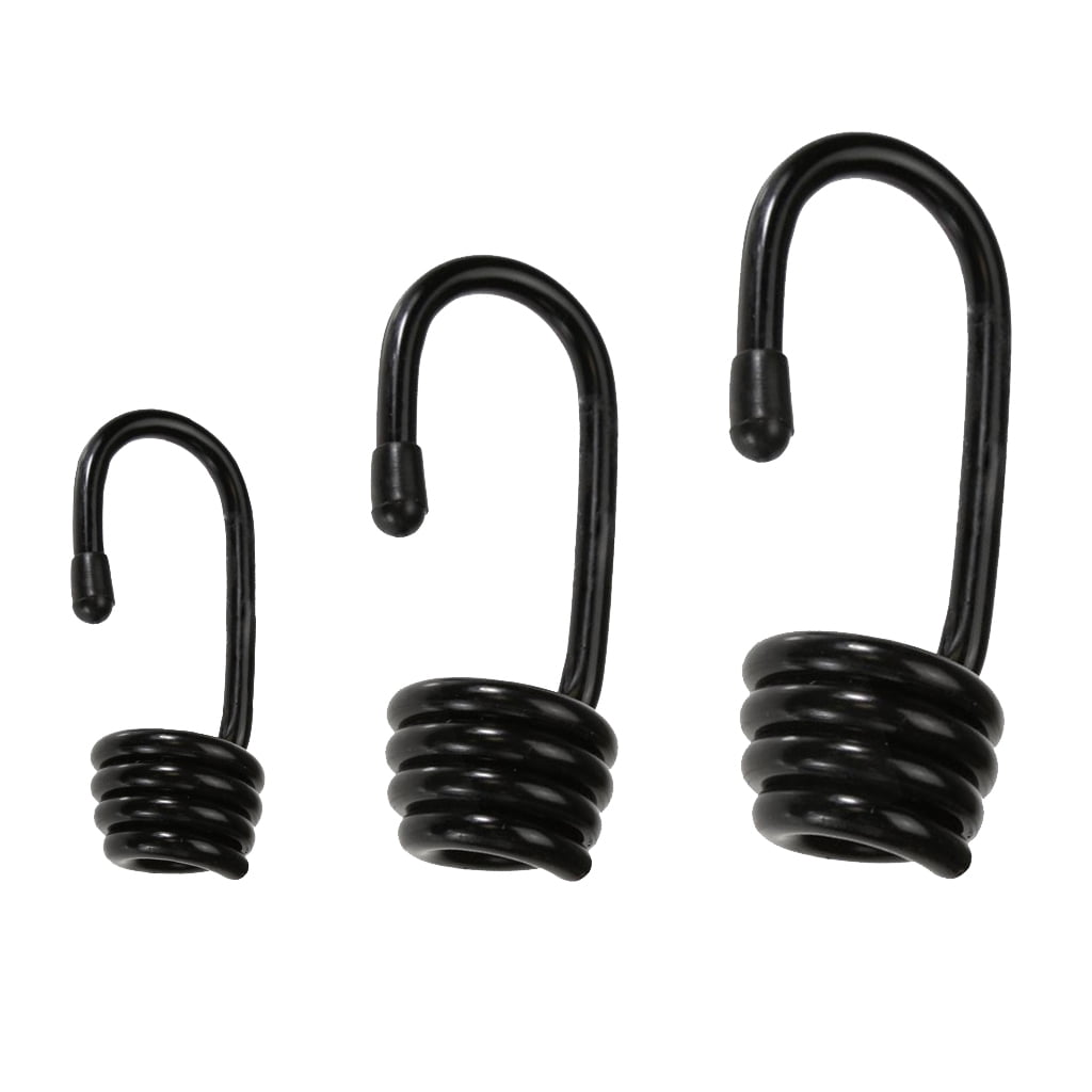 2x Heavy Duty Metal Bungee Shock Cord Hook Spiral Wire Hooks for 10mm 