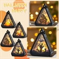 thumbnail image 4 of Halloween Handheld Pumpkin Lantern Desktop Figurine Decor, 2026 Fall Spooky Table Centerpiece, Farmhouse Harvest Ornament for Home Shelf Mantel Display, 4 of 7