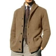 thumbnail image 2 of Miluxas Mens Shawl Collar Cardigan Sweater Button Down Textured Knit Sweaters Casual Chunky Cardigan with Pockets Brown XXL(XXL), 2 of 6