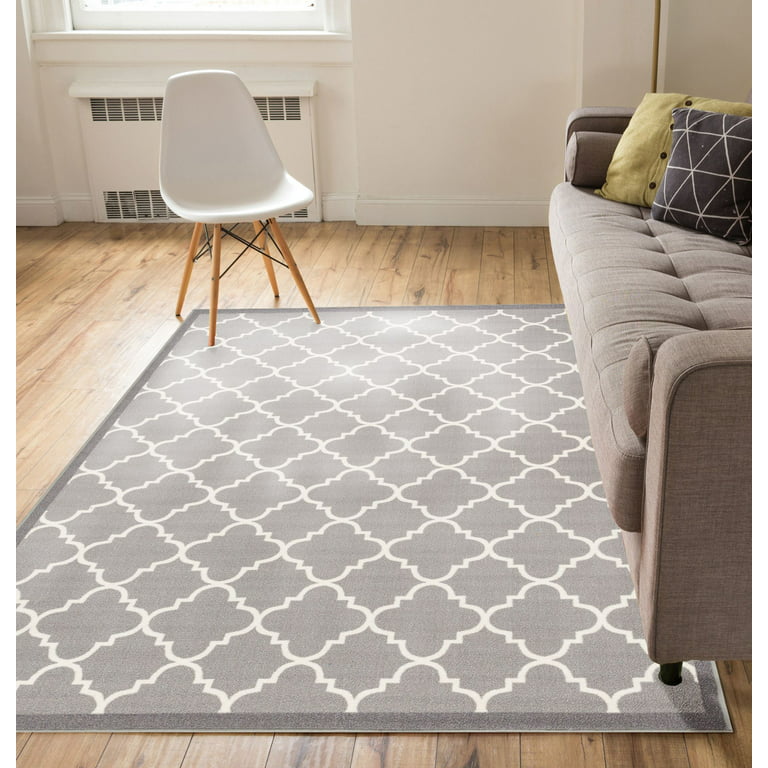Bordered Non-Skid Low Profile Pile Rubber Backing Kitchen Area Rugs Be –  Modern Rugs and Decor