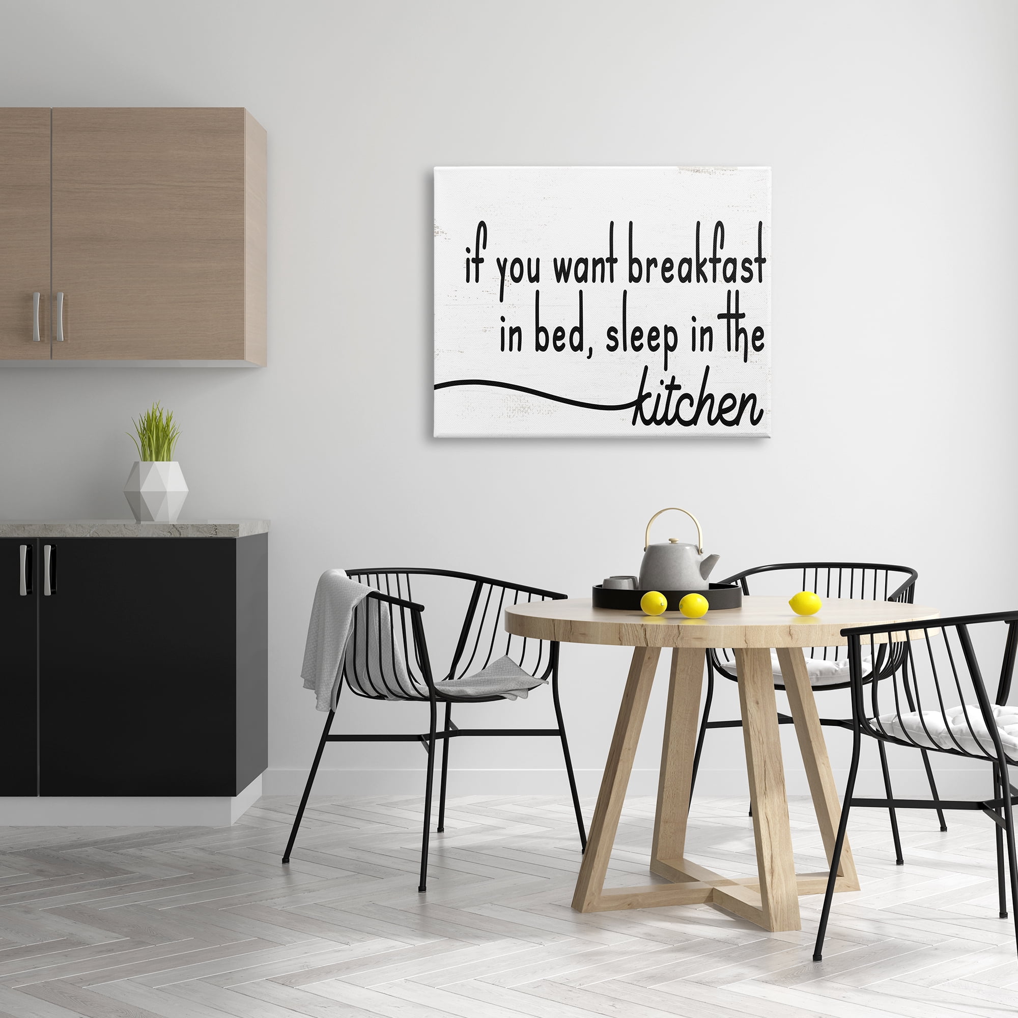 Stupell Industries Breakfast in Bed Sleep in Kitchen Funny Phrase, 40 x 30, Design by Daphne Polselli