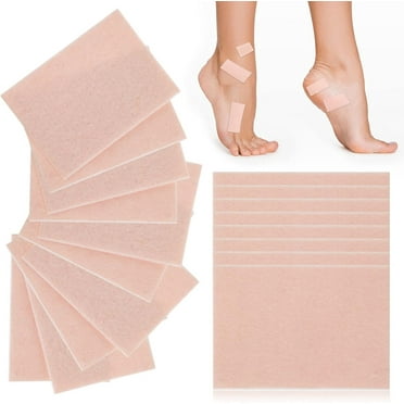 Moleskin Adhesive Pads for Feet - Blister Prevention Padding Foot Cushions and Pads for Heel, Toe, Pain Relief - 20 pieces Moleskin Tape Flannel Adhesive Pads