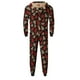 thumbnail image 4 of Conjuntos de pijamas navideños familiares a juego, pijamas de una pieza con capucha y estampado de árboles de Navidad y ciervos navideños, 4 of 5