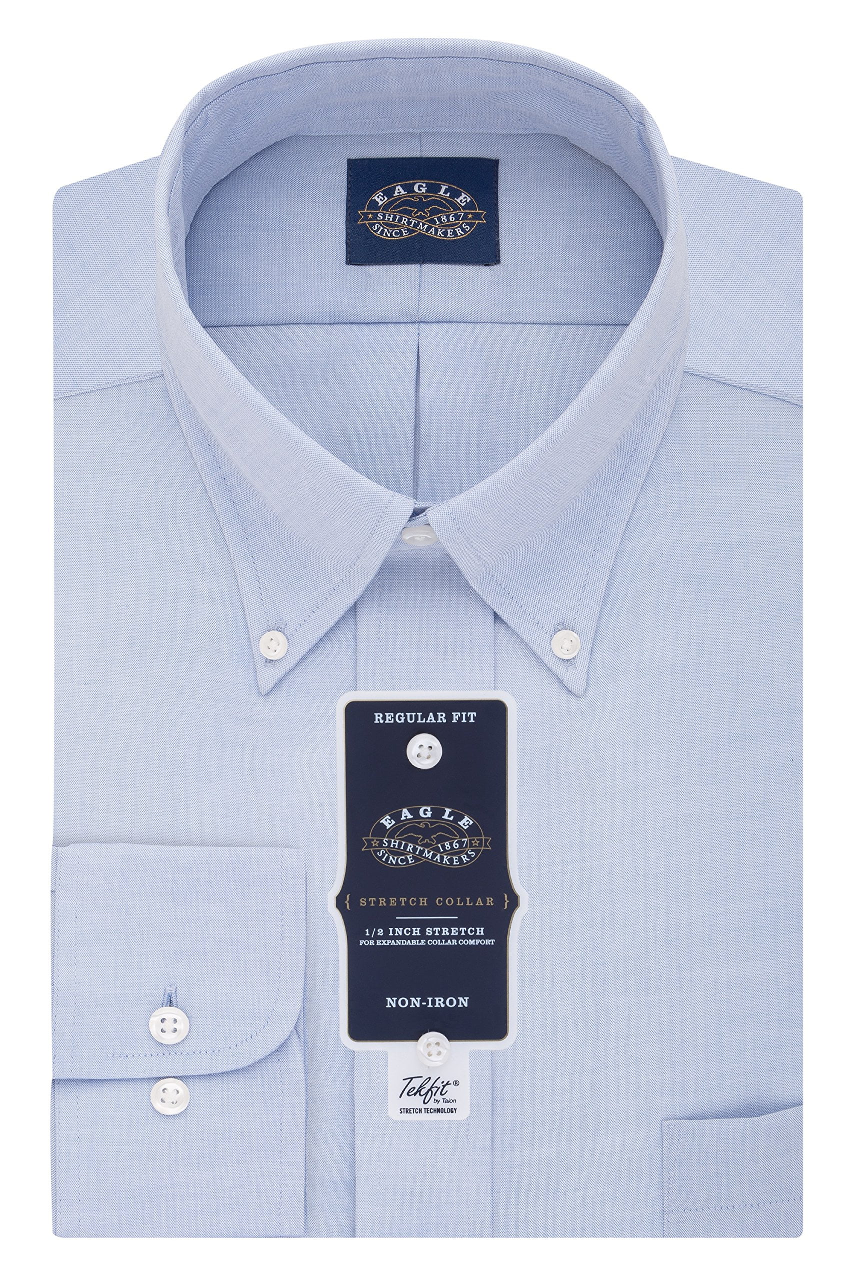 Eagle USA NEW Blue Mens Size 17 1/2 Regular Fit Solid Dress Shirt