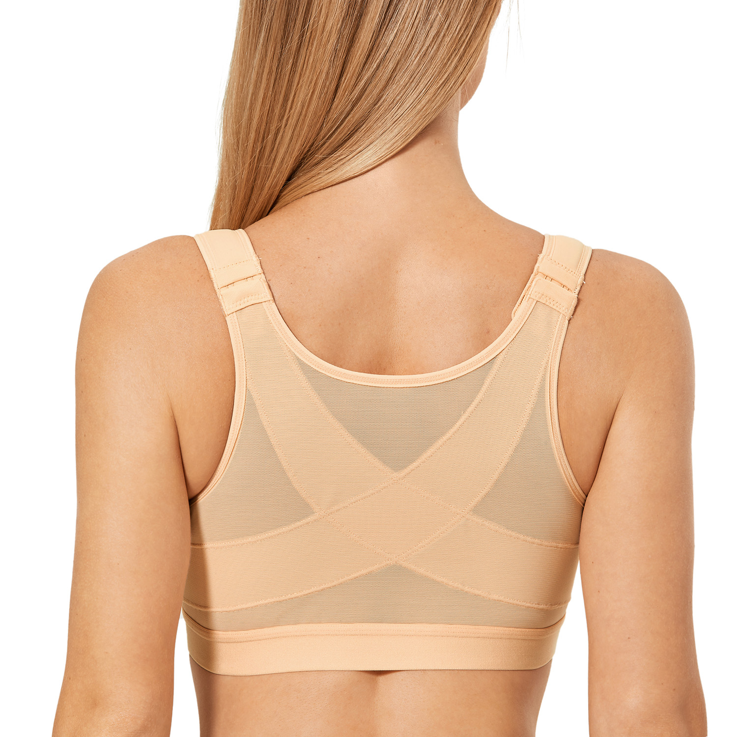 DELIMIRA Women's Full Coverage Front Closure Wire Free Back Support