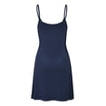 thumbnail image 2 of Made by Johnny Women's V-Neck Spaghetti Strap Tunic Short Dress XL NAVY, 2 of 6