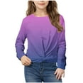 thumbnail image 2 of Posijego Little Girl Sweatshirt for Girls Round Neck Long Sleeve Shirt Twist Front Pullover Athletic Crop Tops, 2 of 7
