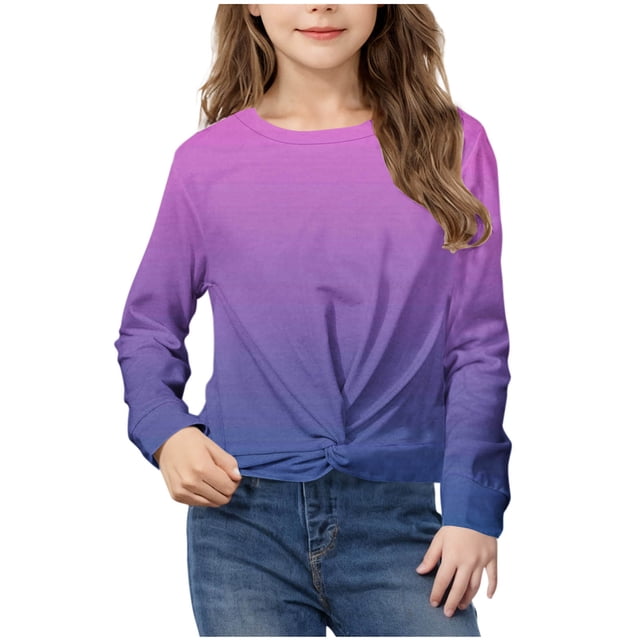 Rbaofujie Chandail en Molleton Décontracté à Col Rond pour Filles Manches Longues Hauts Mignon Pull