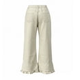 thumbnail image 7 of WGRFFH Barrel Jeans Women,High Waisted Baggy Jeans,2026 Wide Leg Jeans,Ankle Denim Pants with Vertical Seams,Y2k Patchwork Baggy Boyfriend Denim Pants,Ruffled Hem Fall Long Trousers Beige, 7 of 7