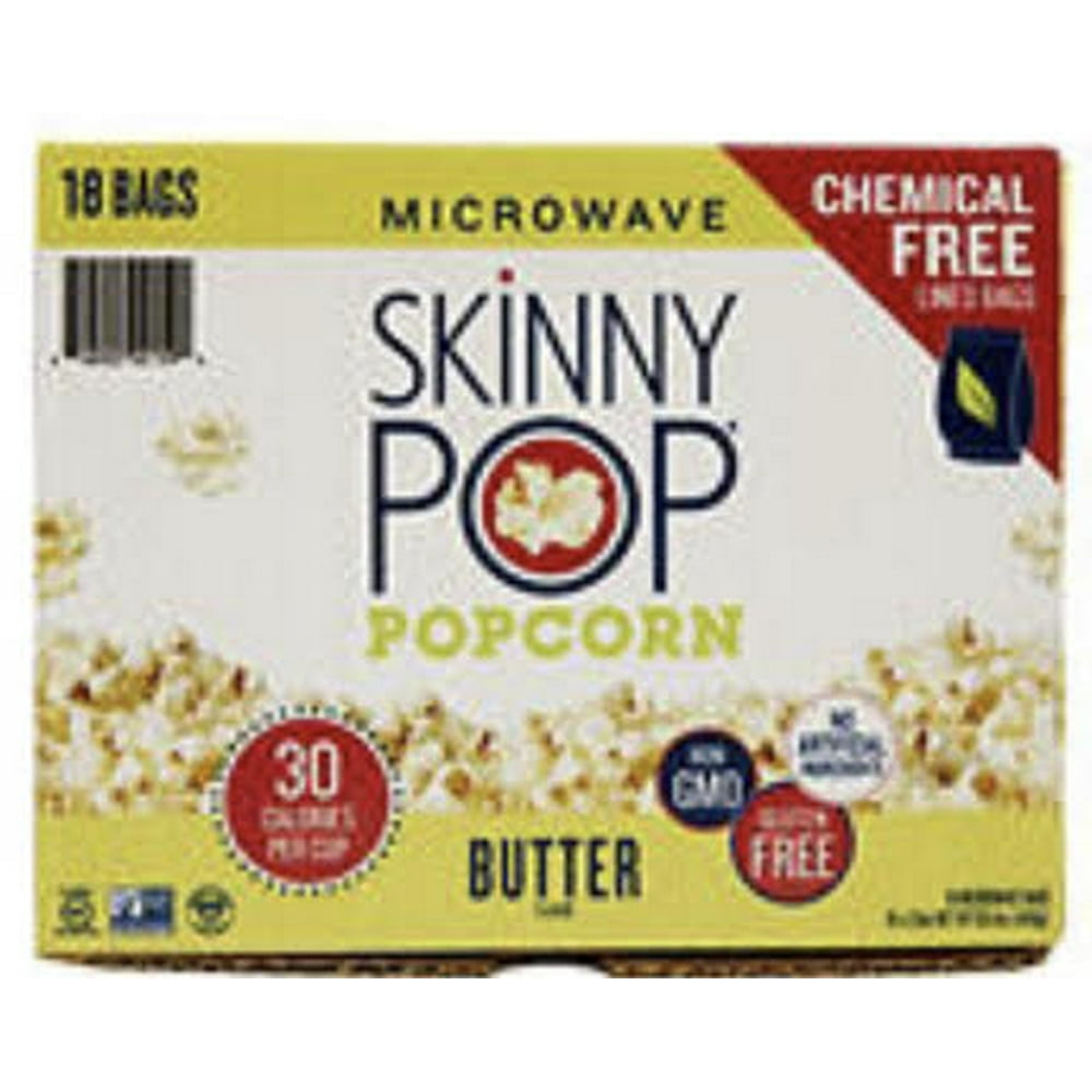 SkinnyPop Butter Flavor Microwave Popcorn, 18 ct.