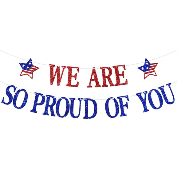 We Are so Proud of You Banner, Military Return/Military Going Away, Patrioic Soldier for 4th of July/Veterans Day/Memorial Day/Independence Day Party Decorations