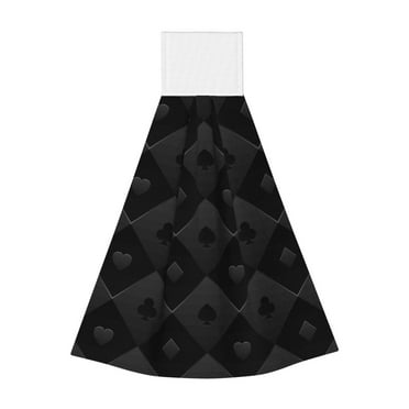 Bixox Black Poker Print Hand Towels for Bathroom Kitchen Fingertip Towel Fast Drying Washcloth for Bathroom Kitchen Home Decor