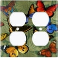 thumbnail image 3 of Metal Light Switch Plate Outlet Cover (Green Damask Butterfly Party BUT003), 3 of 13