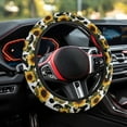 thumbnail image 4 of Yuyamidu Cow Print Steering Wheel Cover Sunflower Flannel Cover for Steering Wheel Warm Auto Wheel Protector Accessories for Sedan Anti-Slip Steering Wheel Case, 4 of 7