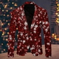 thumbnail image 2 of Mens Fashion Leisure Christmas Printed Pocket Jacket Suit Jacket, 2 of 3