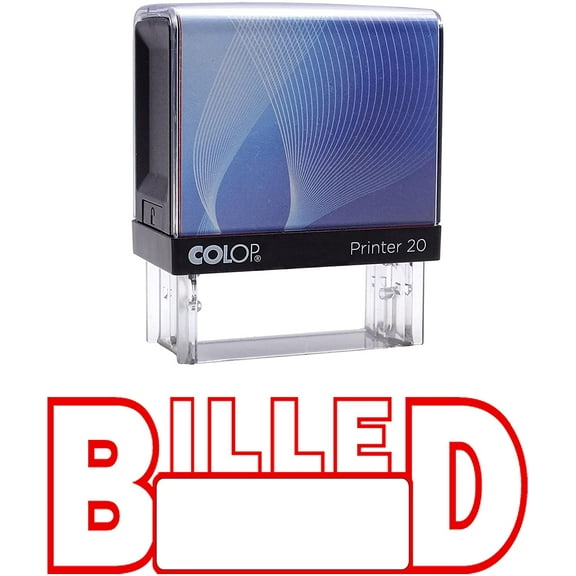 BILLED Self Inking Rubber Stamp Custom Colop Office Stationary P20 Mini Stamper