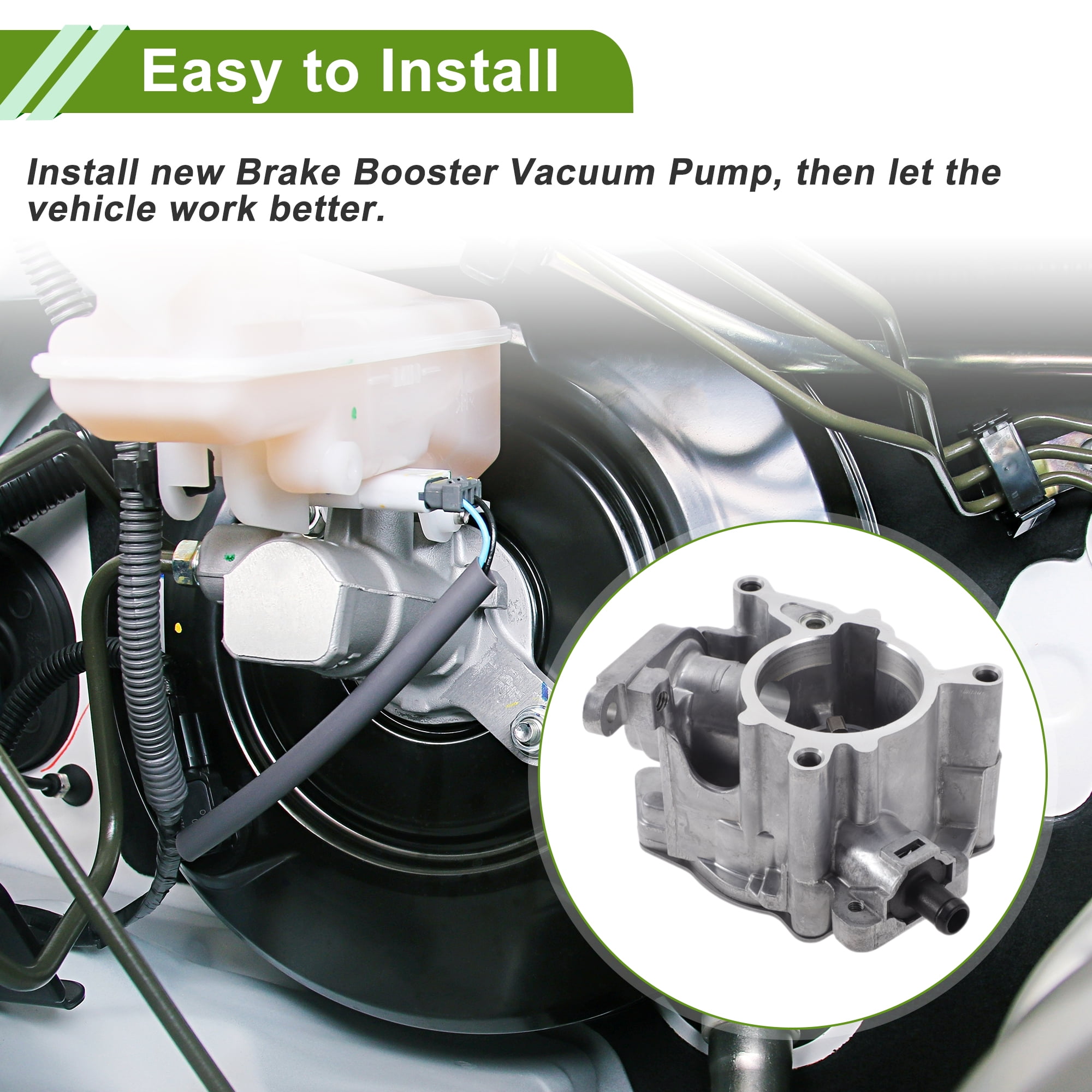 Unique Bargains Brake Vacuum Pump No.06J145100C Engine Vacuum Pump for Audi A4 2010-2016 Aluminum Alloy Silver Tone 1 Pc
