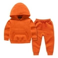 thumbnail image 1 of Pandaie Baby Boy Sweatsuit Outfits Solid Color Hoodie Sweatshirt Sweatpants Toddler Infant Spring Fall Clothes Set Orange 2-3 Years, 1 of 4