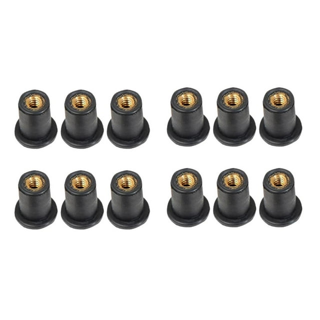 Paquete Tuercas de Pozo de Buje de Inserción de , Tuercas de Pozo Métricas de Motocicleta de 5 Mm Zulema Tuercas de goma