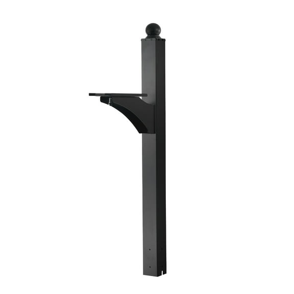 KFFKFF Powder-Coated Black Finish Mailbox Post In-Ground Mounting Stand, Aluminum, Durable Metal Post Sleeve Kit, 56 x 4 x 4 Inches