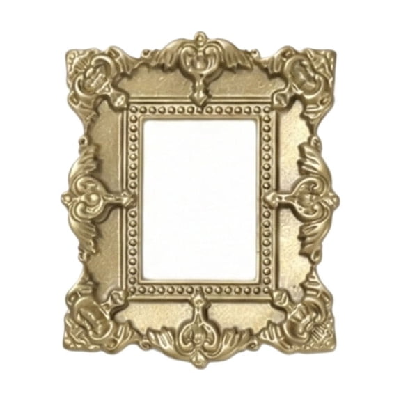 Vintage Lace Photo Frame, Gold Pearlescent Antique Border, Small Ornate Display Ornament for Crafts and Home Artistry