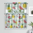 thumbnail image 2 of Kitchen Curtains 36 Inch Short - 3 Panel Set Watermelon Print, Rod Pocket Window Curtains 100% Polyester, Tropical Fruit Valance for Farmhouse, Cafe, Living Room, Bedroom, Easy Wash, 2 of 6