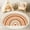 Color 2, variant on Washable Non Slip 4ft Round Rug, Scandinavian Nursery Boho Rainbow Print Circle Area Rugs with Tassels Carpet for Nursery Bedroom Living Room Playroom Tent rug Tent Castle