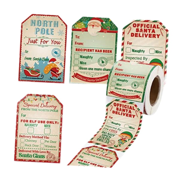 200 pegatinas de Papá Noel Macarena Rollo de pegatinas navideñas manualidades decoración navideña