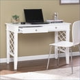 thumbnail image 4 of Desks, Transitional White Writing Desk with Spacious Desktop & 2 Drawers - Glenburg | White | MDF, 4 of 8