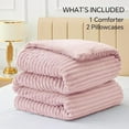 thumbnail image 6 of Fleece Full Comforter Set -Super Soft & Warm Fluffy Pink Bedding, Luxury Fuzzy Heavy Bed Set for Winter with 2 Pillow Cases, 6 of 8
