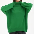 thumbnail image 2 of Suéter de cuello alto de color sólido Suéter holgado de otoño e invierno europeo y americano Suéter clásico versátil para mujer, 2 of 6