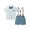 Blue Flower, variant on Toddler Boy Outfits Short Sleeve Button Shirts Bowtie Suspender Shorts Formal Clothes 1-5T