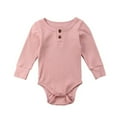 thumbnail image 2 of Bellafa Newborn Sleepers Baby Girl Onesie Long Sleeve Ribbed Knit Romper Unisex Baby Coming Home Jumpsuit Outfit, 2 of 6