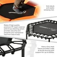 thumbnail image 4 of Upper Bounce 50" Mini Trampoline with Adjustable T-Shaped Handrail – Hexagonal Rebounder Fitness Trampoline for Kids & Adults - Orange, 4 of 7