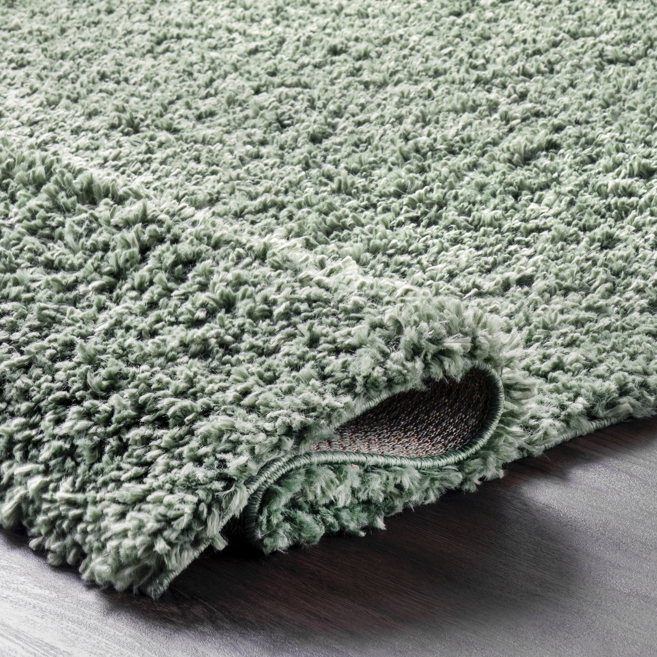 nuLOOM Kara Solid Shag Green 7' 10" x 10' 10" Casual Area Rug