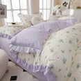 thumbnail image 4 of Twin Duvet Cover Boho Ruffled Soft  3 Piece Floral Bedding Comforter, 4 of 7