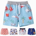 thumbnail image 2 of KPOPLK Summer Toddler Boy Shorts Boys' Summer Fashion Print Clothes with Drawstring Pockets for 2t 3t 4t 5t 6t 7t Size 3-4 Years,White, 2 of 9