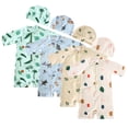 thumbnail image 5 of LYMAYTER Toddler Infant One Piece Swimsuit for Girls Boys Short Sleeve Swimwear Baby Rash Guard Beachwear UPF 50+ Sun Protection Bathing with Hat 9M-7Y, 5 of 10